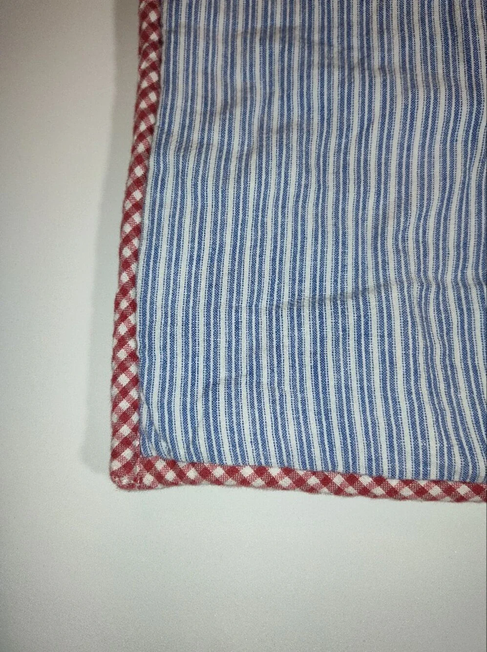 Pair of Pottery Barn Madras Plaid Quilted Standard Pillow Shams